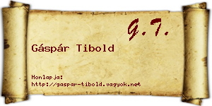 Gáspár Tibold névjegykártya